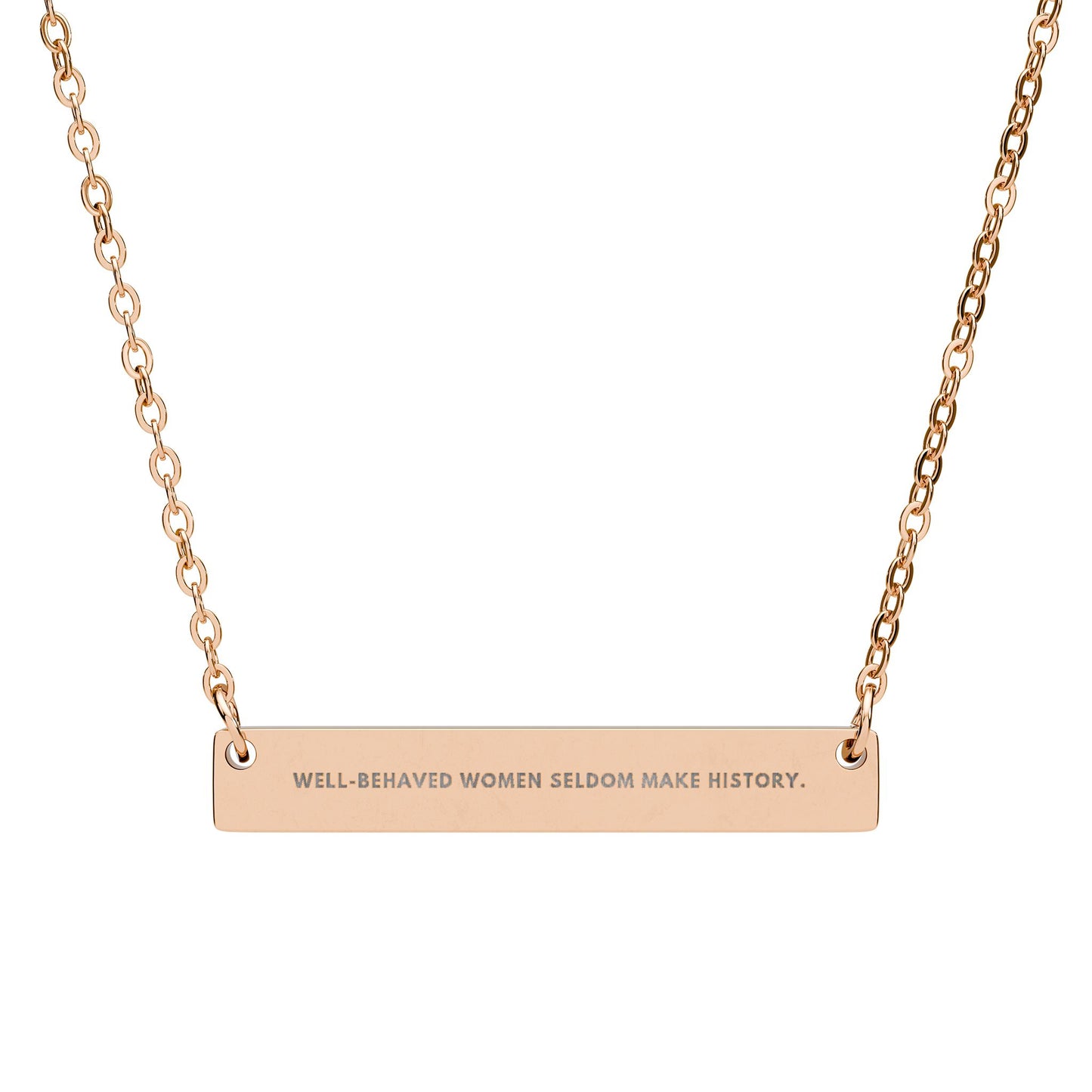 Well-Behaved Women Seldom Make History | 18K Gold-Plated Horizontal Bar Necklace