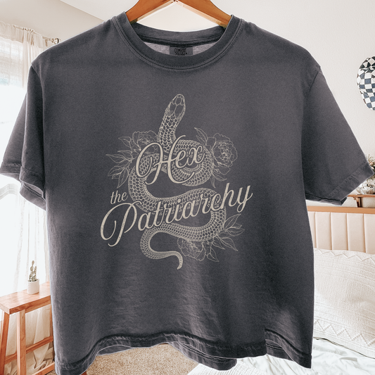 Hex the Patriarchy | Mid-Length Crop Top