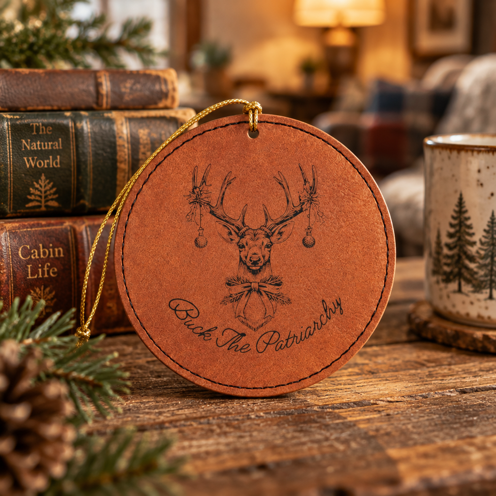 Buck the Patriarchy | Vegan Leather Christmas Ornament