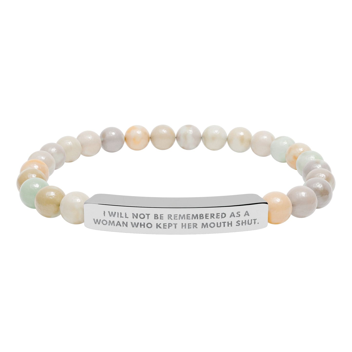 I Will Not Be Remembered As A Woman Who Kept Her Mouth Shut | 18K Gold‑Plated Chakra Stone Bracelet