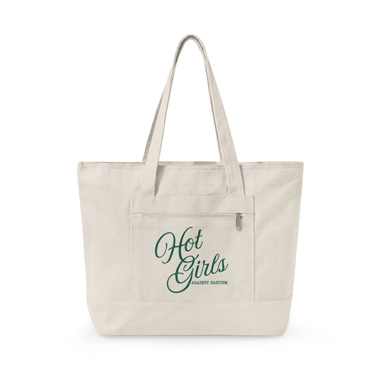 Hot Girls Against Fascism | Canvas Tote Bag