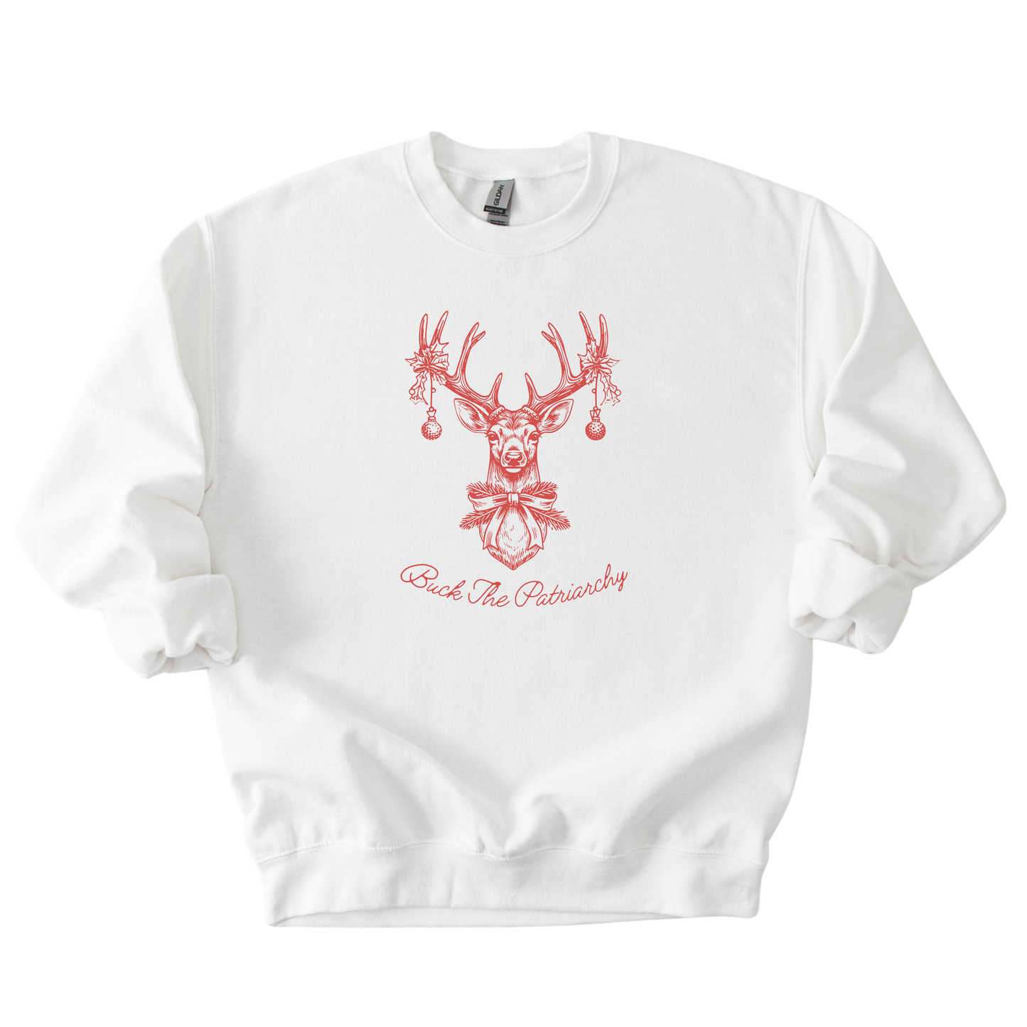 Buck The Patriarchy Christmas Deer Sweatshirt