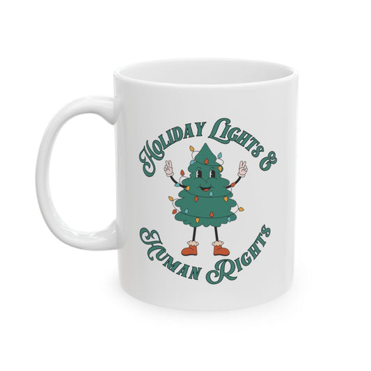 Holiday Lights & Human Rights Christmas Tree Coffee Mug