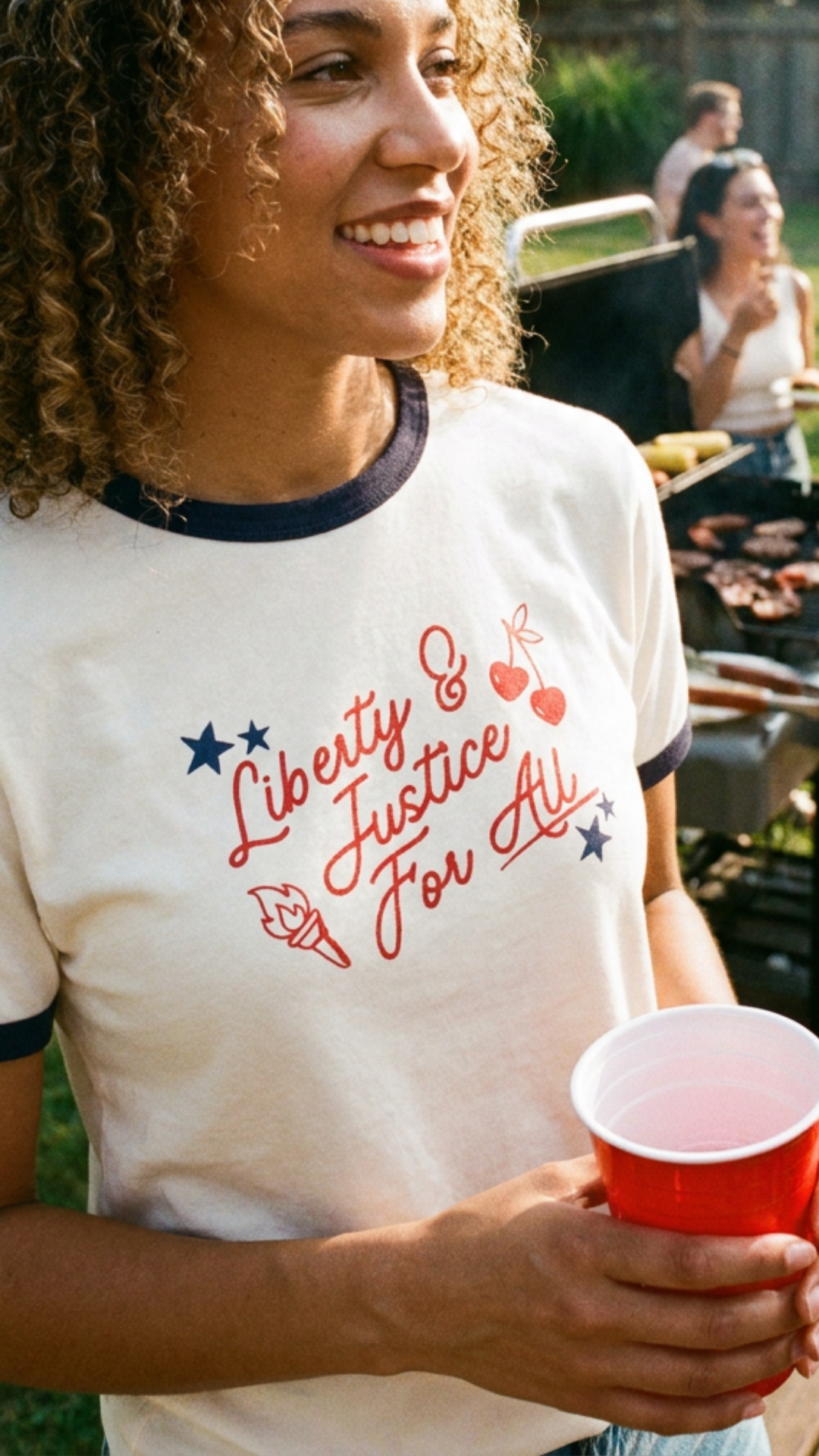 Liberty & Justice For ALL | Retro Ringer Tee