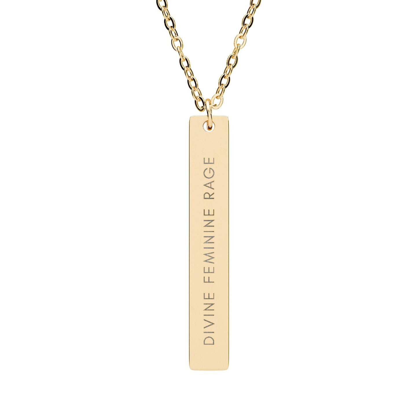 Divine Feminine Rage | 18K Gold-Plated Vertical Bar Necklace