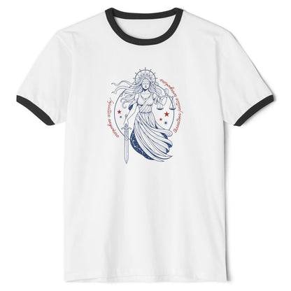 Injustice Anywhere Threatens Justice Anywhere Retro Ringer Tee