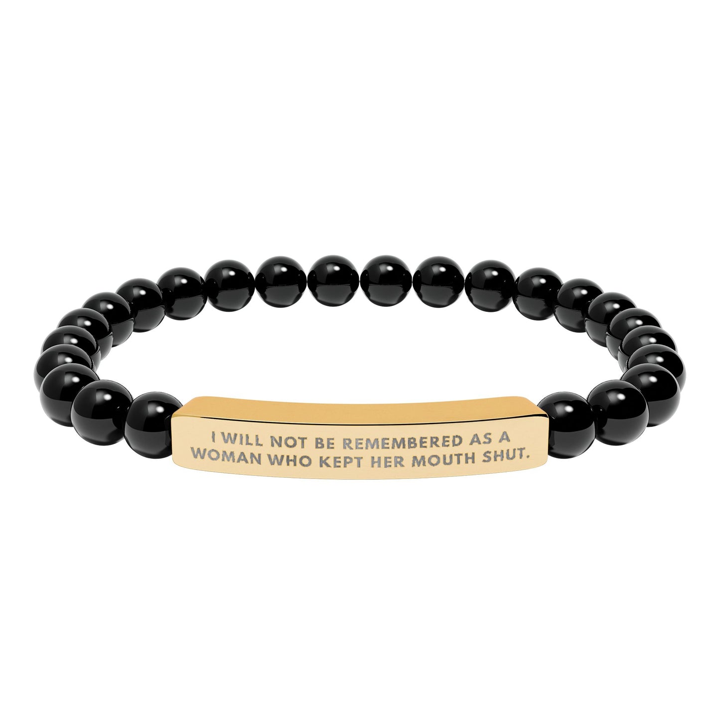 I Will Not Be Remembered As A Woman Who Kept Her Mouth Shut | 18K Gold‑Plated Chakra Stone Bracelet
