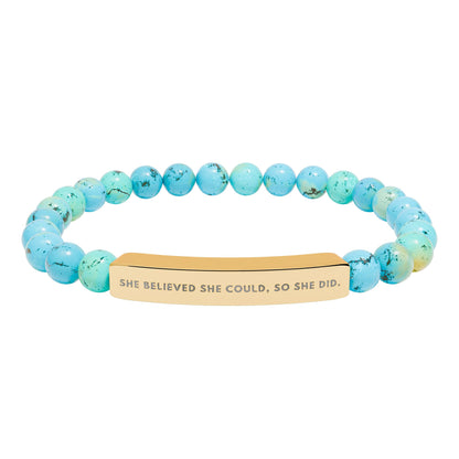 She Believed She Could, So She Did | 18K Gold‑Plated Chakra Stone Bracelet