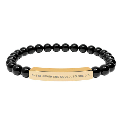 She Believed She Could, So She Did | 18K Gold‑Plated Chakra Stone Bracelet