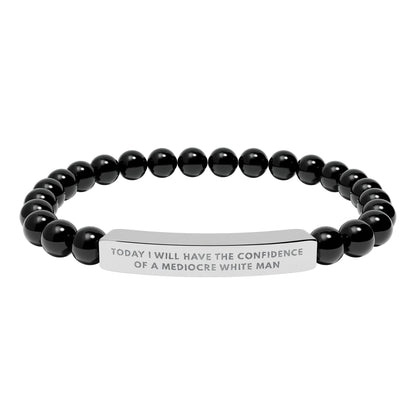 Today I Will Have the Confidence of a Mediocre White Man | 18K Gold‑Plated Chakra Stone Bracelet