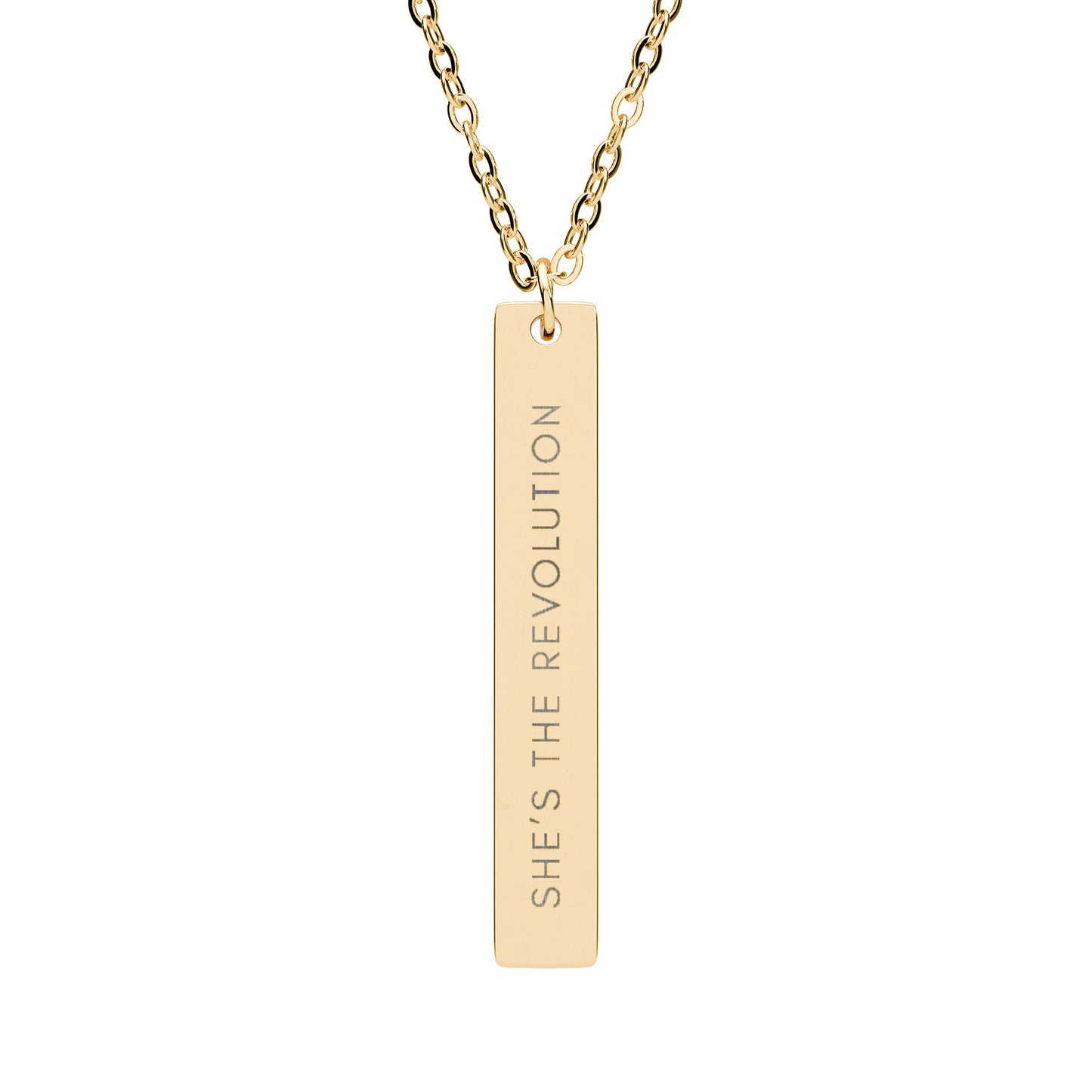 She's The Revolution | 18K Gold-Plated Vertical Bar Necklace