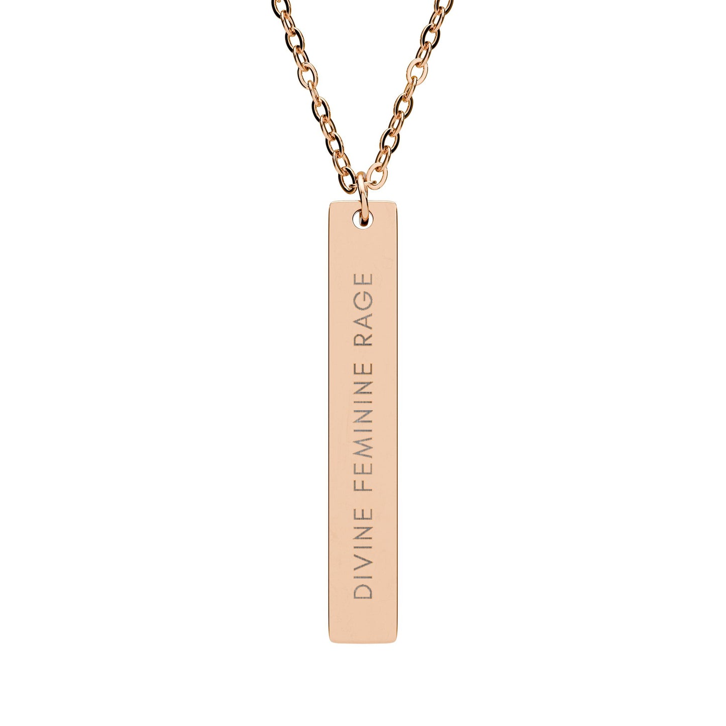 Divine Feminine Rage | 18K Gold-Plated Vertical Bar Necklace
