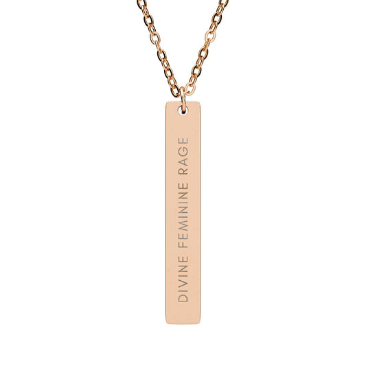Divine Feminine Rage | 18K Gold-Plated Vertical Bar Necklace