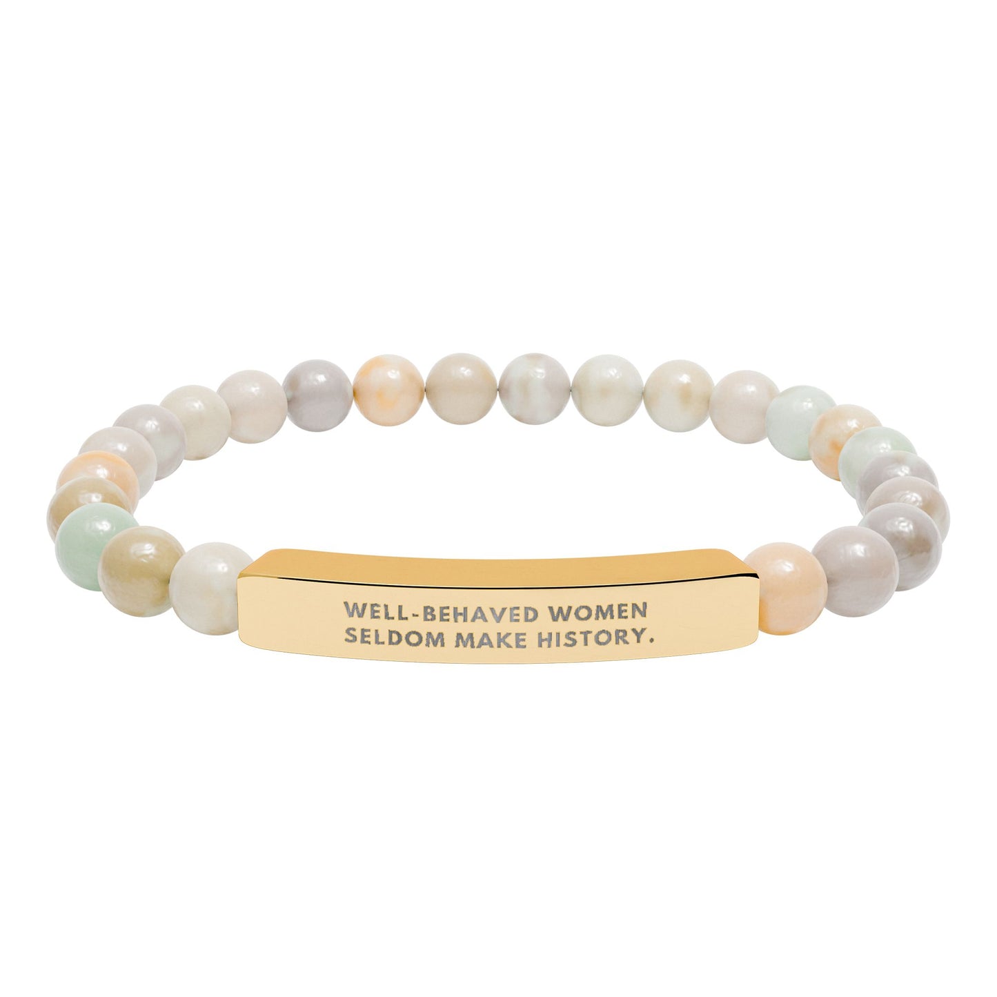 Well-Behaved Women Seldom Make History | 18K Gold‑Plated Chakra Stone Bracelet