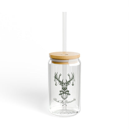 Buck the Patriarchy Christmas Deer Glass Tumbler