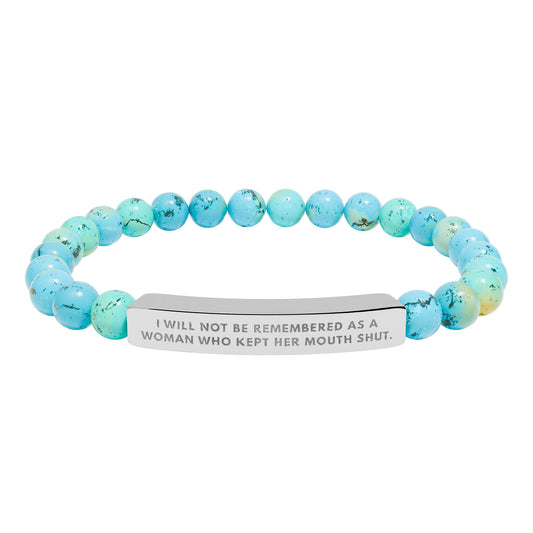 I Will Not Be Remembered As A Woman Who Kept Her Mouth Shut | 18K Gold‑Plated Chakra Stone Bracelet