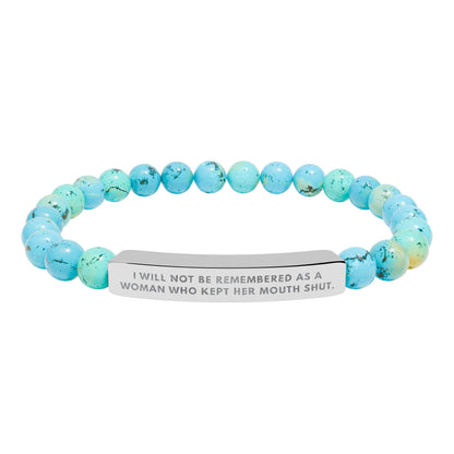 I Will Not Be Remembered As A Woman Who Kept Her Mouth Shut | 18K Gold‑Plated Chakra Stone Bracelet
