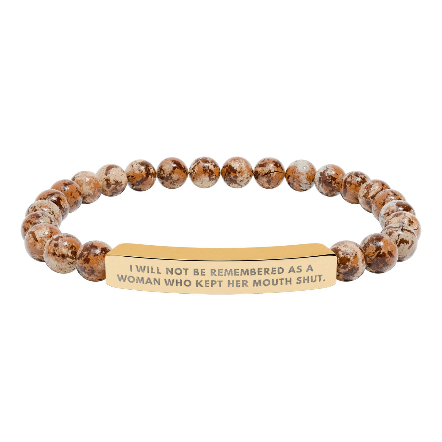 I Will Not Be Remembered As A Woman Who Kept Her Mouth Shut | 18K Gold‑Plated Chakra Stone Bracelet