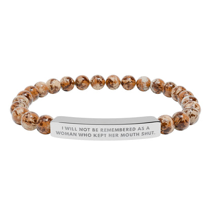 I Will Not Be Remembered As A Woman Who Kept Her Mouth Shut | 18K Gold‑Plated Chakra Stone Bracelet