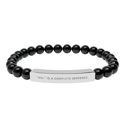 No Is A Complete Sentence | 18K Gold‑Plated Chakra Stone Bracelet