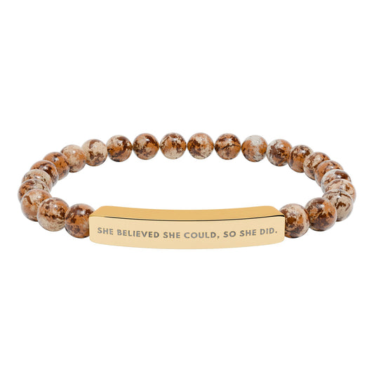 She Believed She Could, So She Did | 18K Gold‑Plated Chakra Stone Bracelet