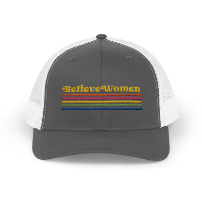 Believe Women Embroidered Trucker Hat