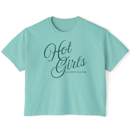 Hot Girls Against Fascism | Boxy Cropped Tee