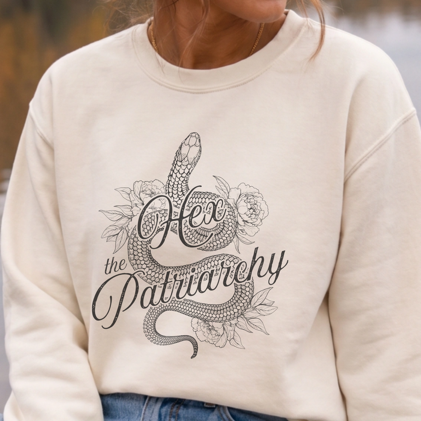 Hex the Patriarchy | Mid-Length Crewneck Sweatshirt