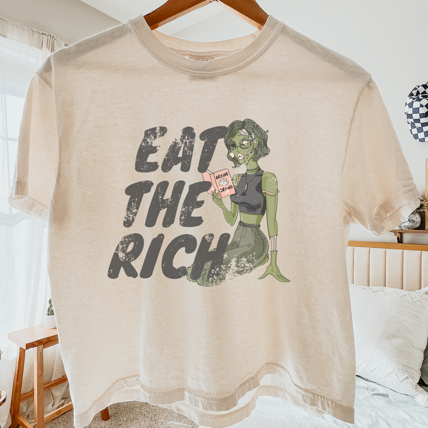 Eat the Rich Educated Zombie | Mid-Length Crop Top