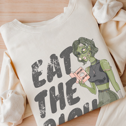 Eat the Rich Zombie | Mid-Length Crewneck Sweatshirt