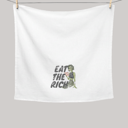 Eat the Rich Educated Zombie | Cotton Tea Towel