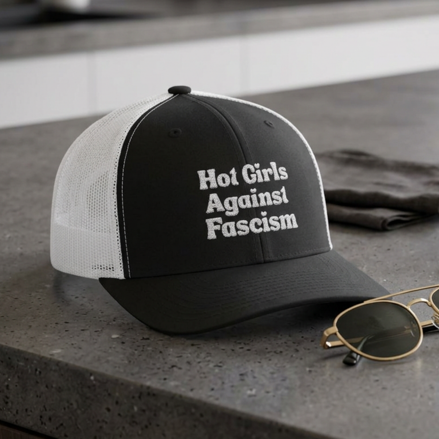 Hot Girls Against Fascism | Embroidered Trucker Hat