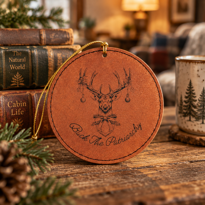 Buck the Patriarchy | Vegan Leather Christmas Ornament
