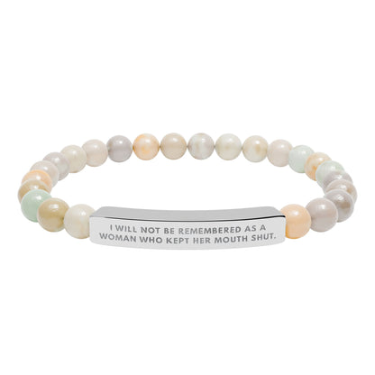 I Will Not Be Remembered As A Woman Who Kept Her Mouth Shut | 18K Gold‑Plated Chakra Stone Bracelet