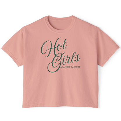 Hot Girls Against Fascism | Boxy Cropped Tee