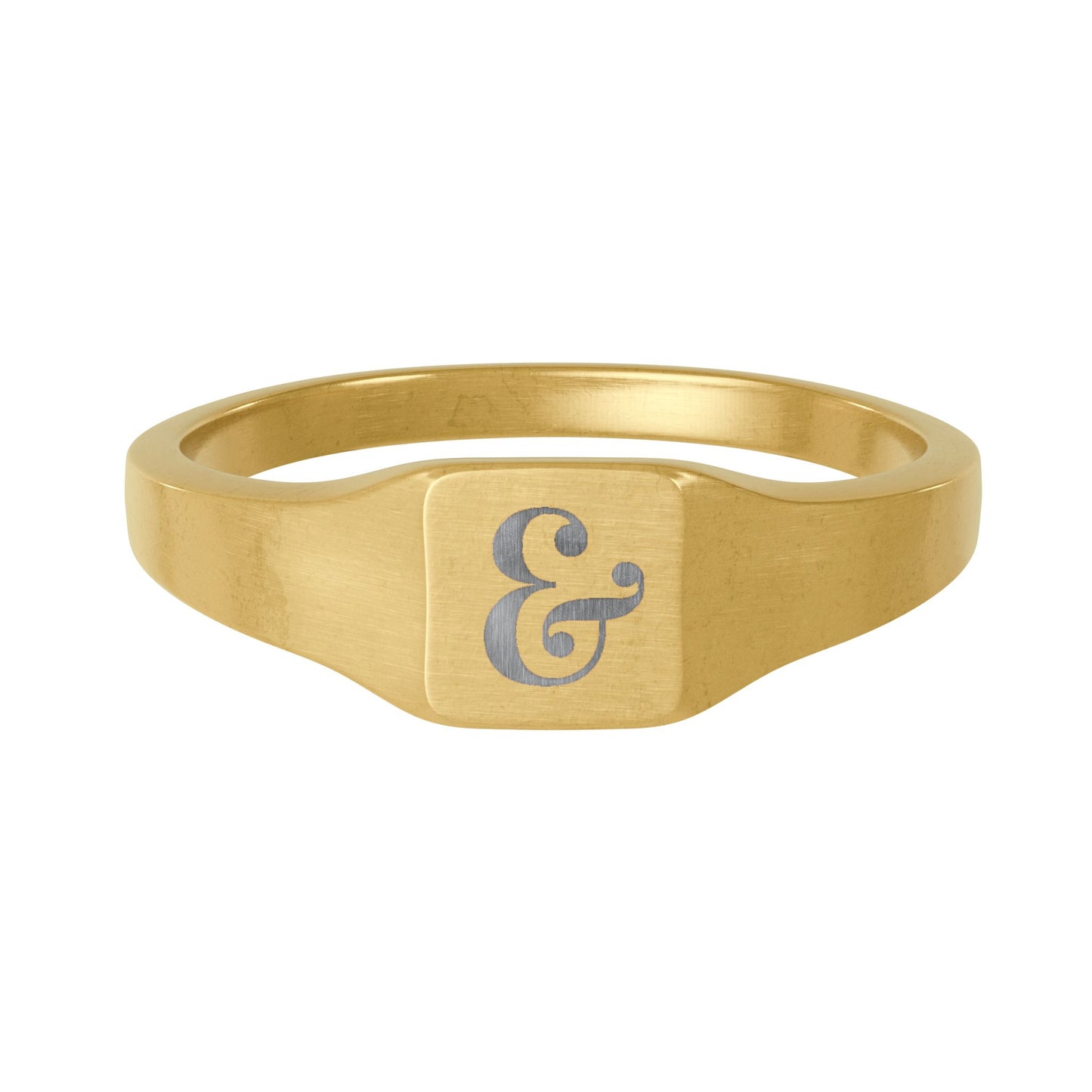Ampersand | 18K Gold-Plated Crest Square Signet Ring