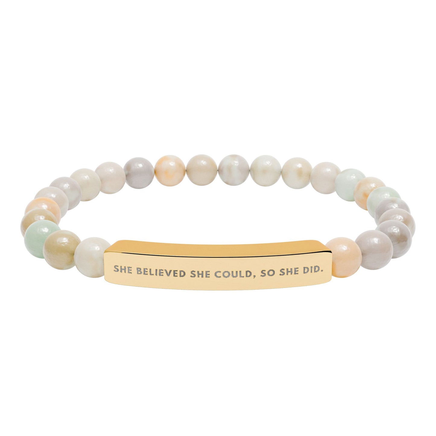 She Believed She Could, So She Did | 18K Gold‑Plated Chakra Stone Bracelet