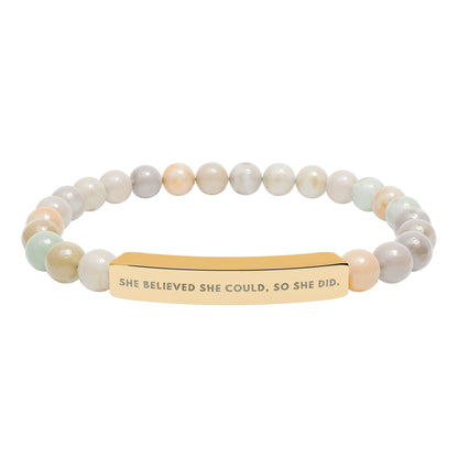 She Believed She Could, So She Did | 18K Gold‑Plated Chakra Stone Bracelet