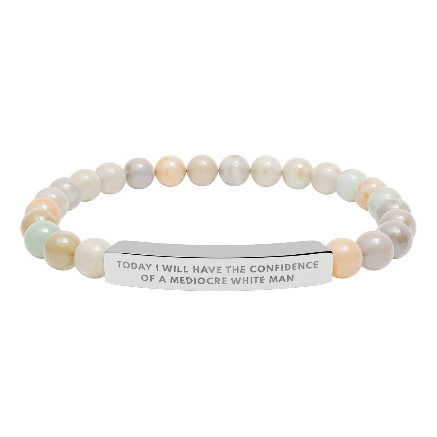 Today I Will Have the Confidence of a Mediocre White Man | 18K Gold‑Plated Chakra Stone Bracelet
