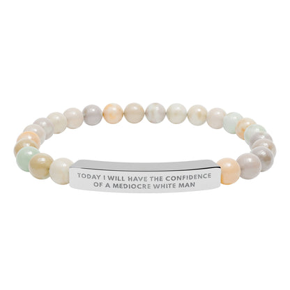 Today I Will Have the Confidence of a Mediocre White Man | 18K Gold‑Plated Chakra Stone Bracelet