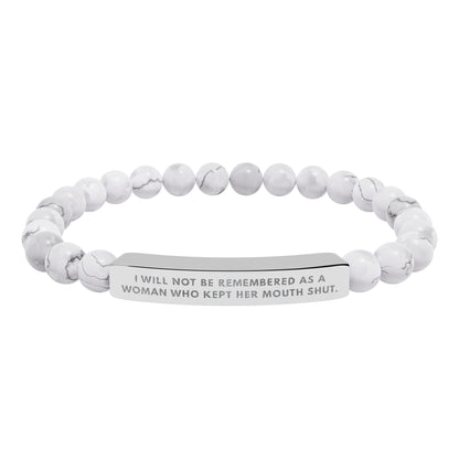 I Will Not Be Remembered As A Woman Who Kept Her Mouth Shut | 18K Gold‑Plated Chakra Stone Bracelet