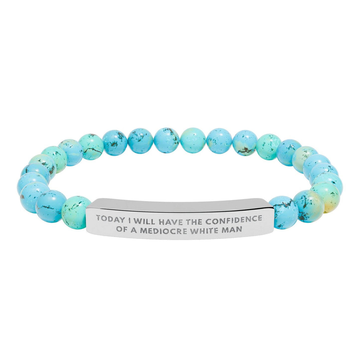 Today I Will Have the Confidence of a Mediocre White Man | 18K Gold‑Plated Chakra Stone Bracelet