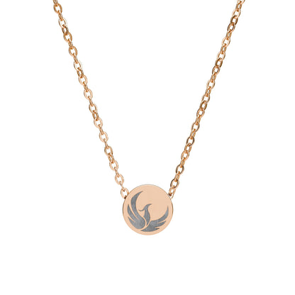 Rising Phoenix | 18K Gold-Plated Mini Circle Pendant Necklace