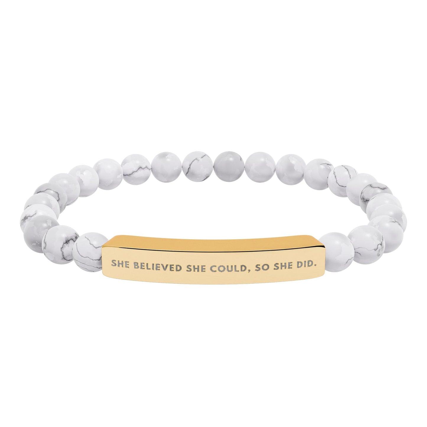 She Believed She Could, So She Did | 18K Gold‑Plated Chakra Stone Bracelet