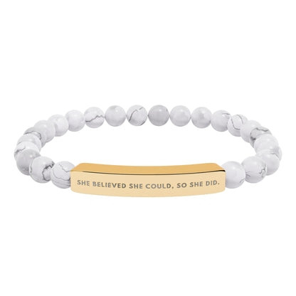She Believed She Could, So She Did | 18K Gold‑Plated Chakra Stone Bracelet