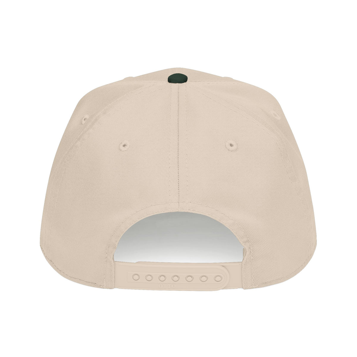 Hot Girls Against Fascism green and natural baseball cap with embroidered feminist design, structured mid-profile crown, green brim, and adjustable snap closure.