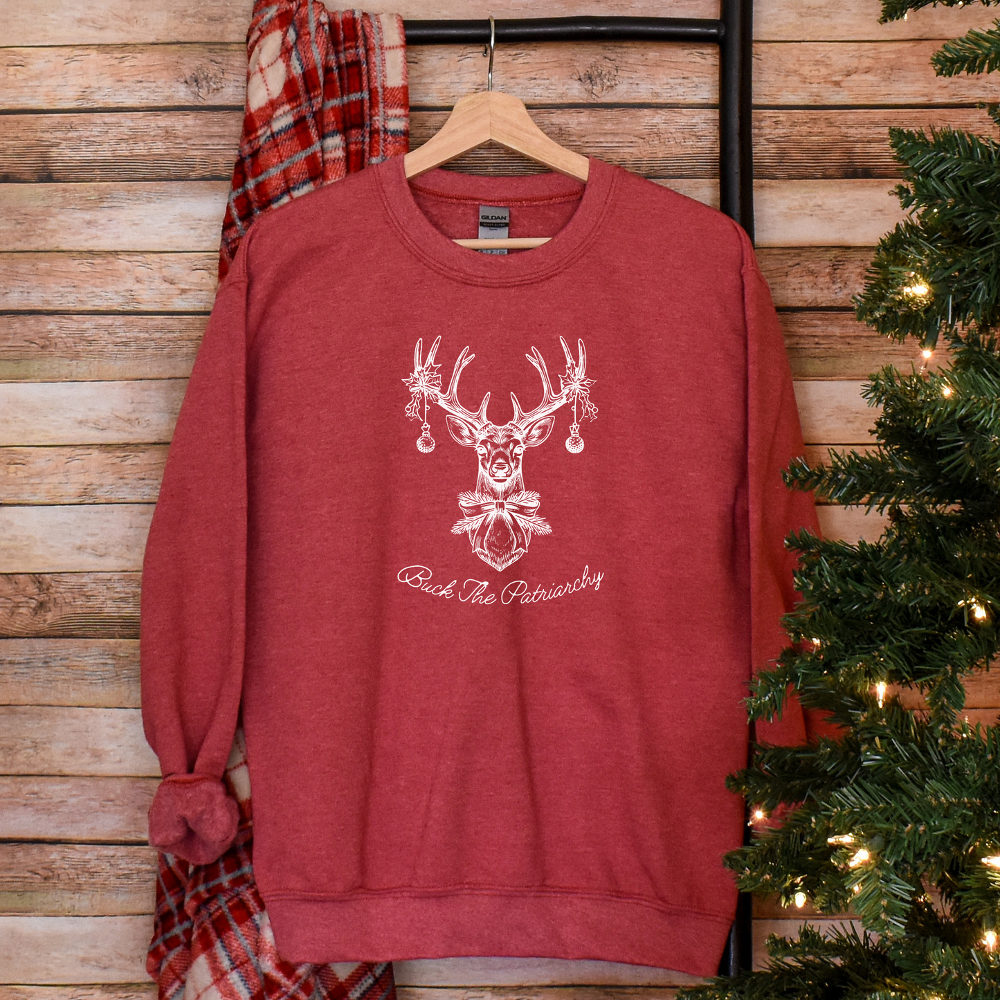 Buck The Patriarchy Christmas Deer Sweatshirt