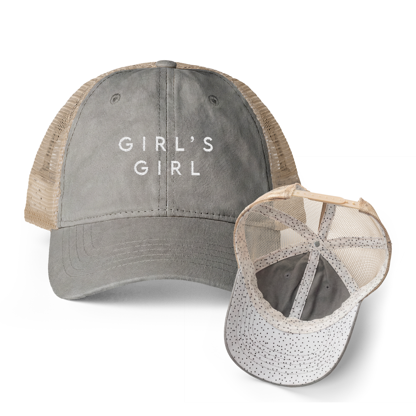 Girls' Girl | Washed Pattern Mesh-Back Trucker Hat