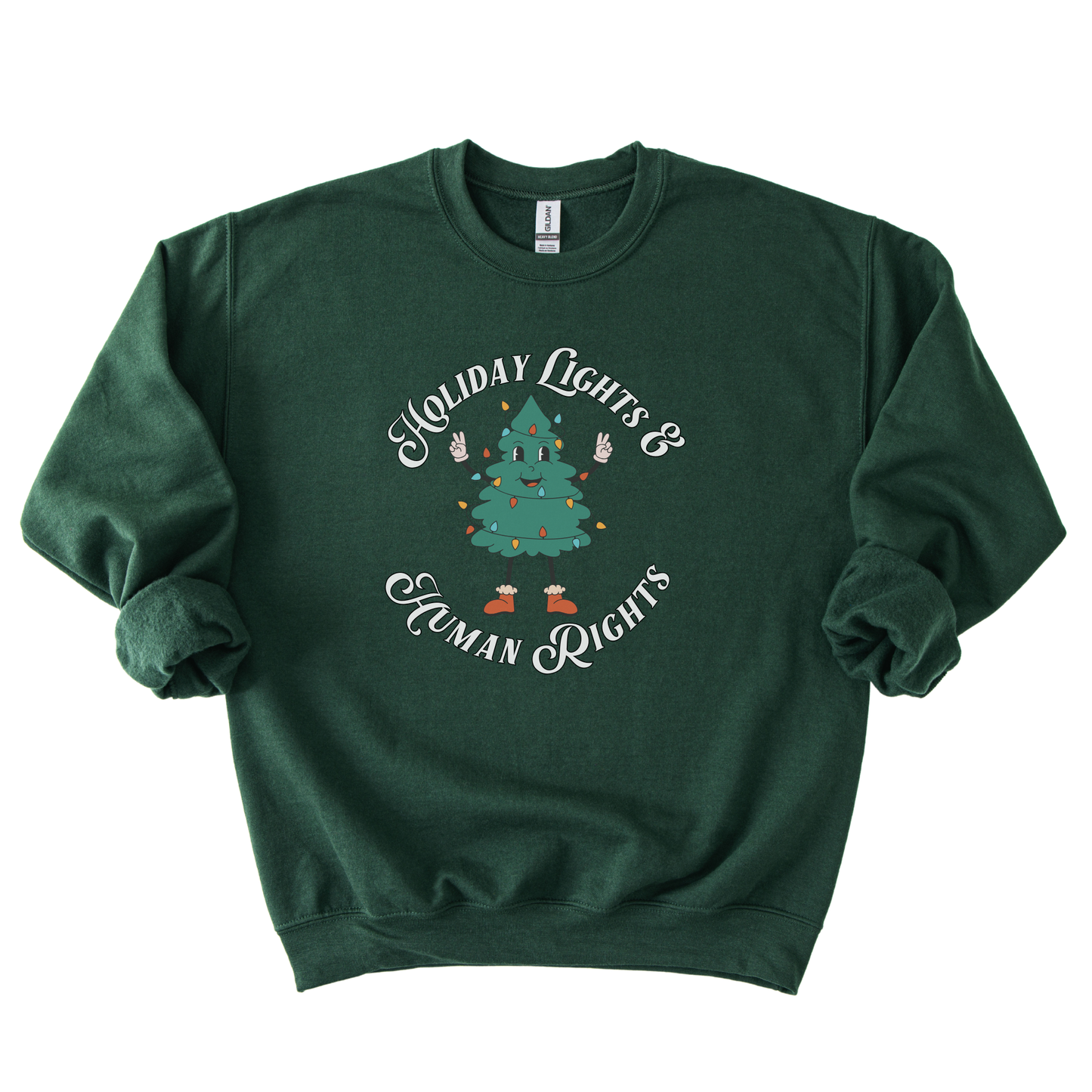Holiday Lights & Human Rights Christmas Tree Sweatshirt