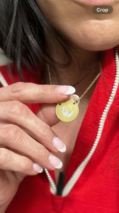 Rising Phoenix | 18K Gold-Plated Circle Pendant Necklace